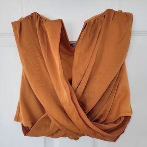 Gold Drapped Strapless Top